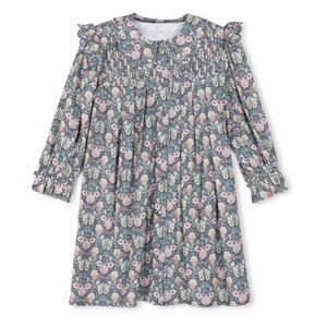 One Child Fawn Floral Pleated Detail Dress Girls 14 Pink / Green Short Length